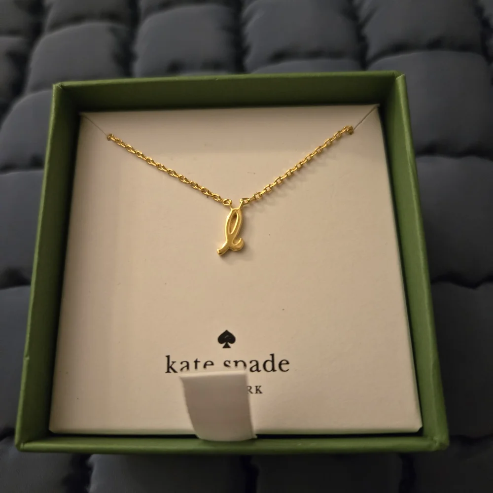 NIB Kate Spade One In A Million Gold Plated Initial Pendant Necklace L New